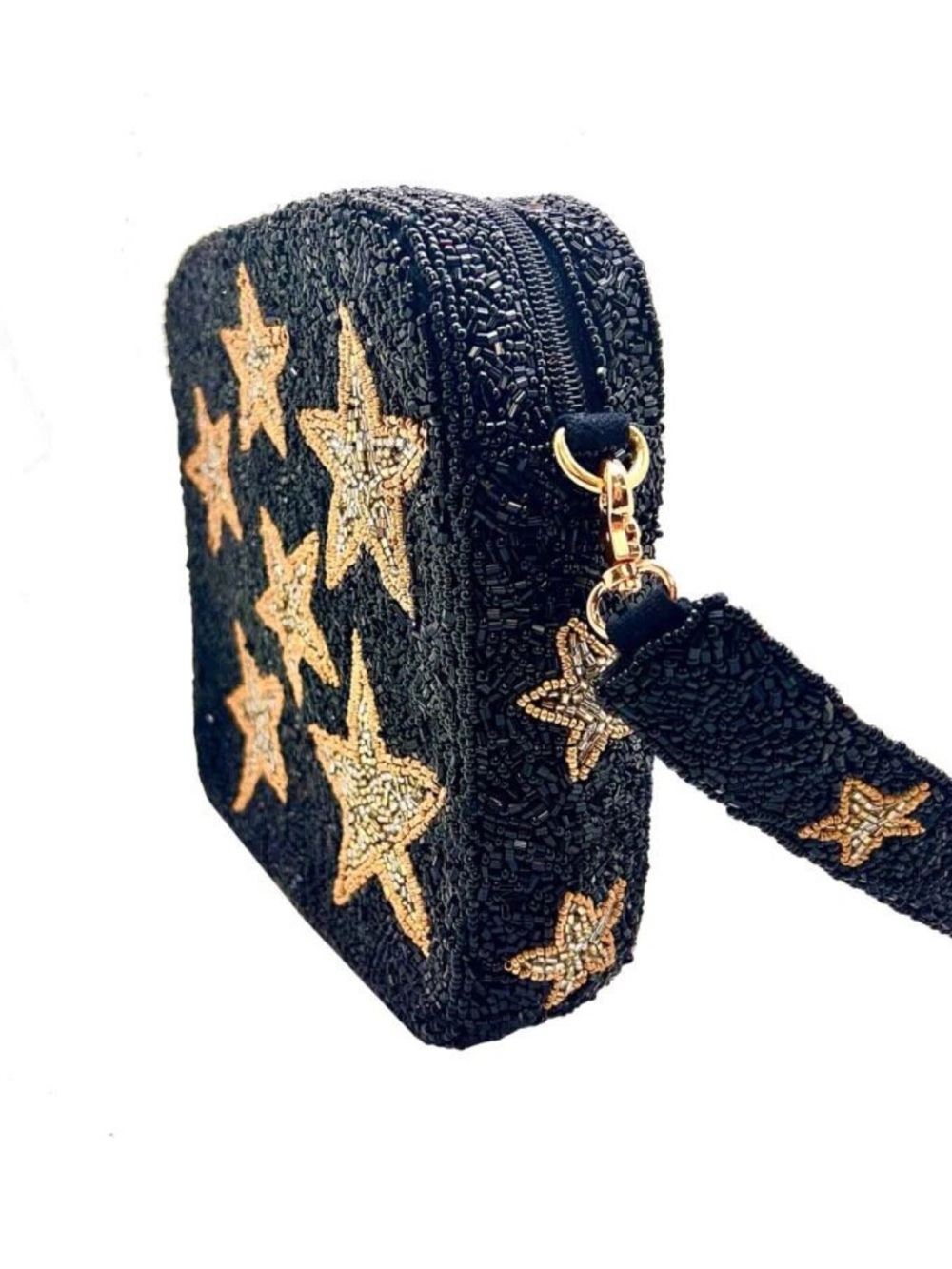 NWT beaded bag black with star design - Picture 6 of 9